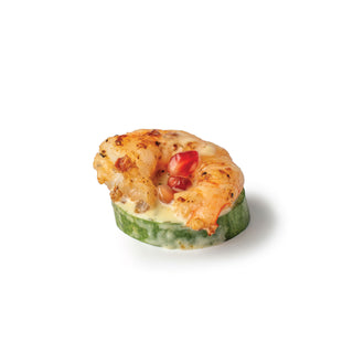 Coconut Prawns with Lime Mayo on Cucumber (12 pcs)